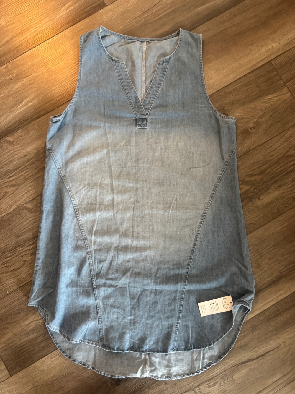 Cupshe NWT 100% Cotton Chambray Sleeveless Hi-Low Tunic medium